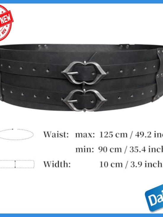 Medieval Faux Leather Wide Belt Thigh Armor LARP Cosplay Adjustable main image 4